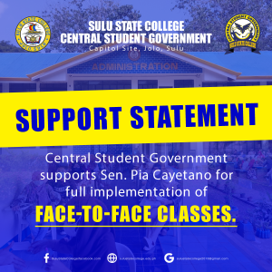 SUPPORT STATEMENT @ Sulu State College